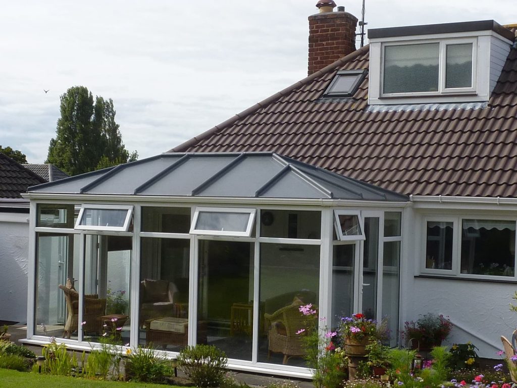 Conservatory and loft extension with matching GRP fibreglass roofs